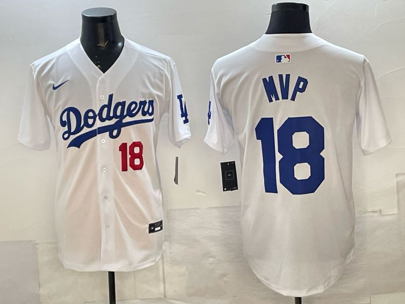 Men Los Angeles Dodgers #18 Mvp White Game 2026 Nike MLB Jersey style 01